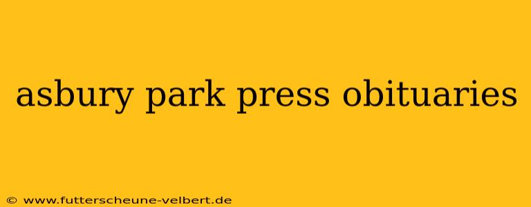 asbury park press obituaries