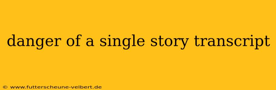 danger of a single story transcript