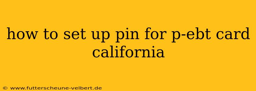 how to set up pin for p-ebt card california