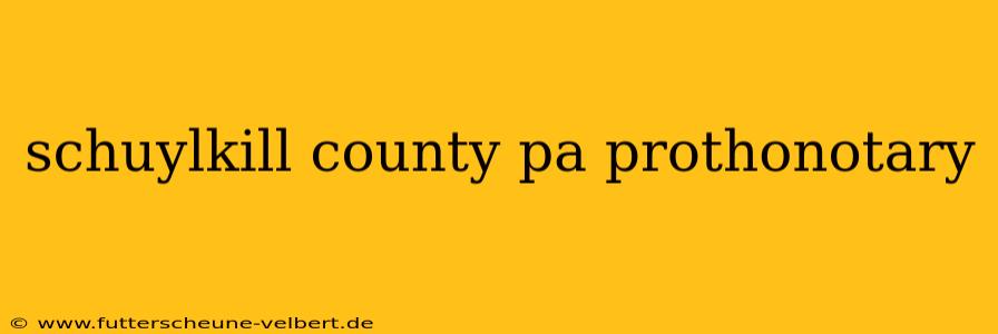 schuylkill county pa prothonotary