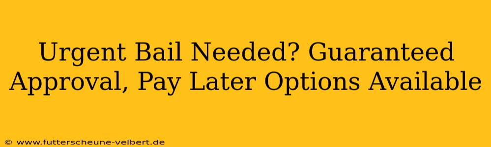 Urgent Bail Needed? Guaranteed Approval, Pay Later Options Available