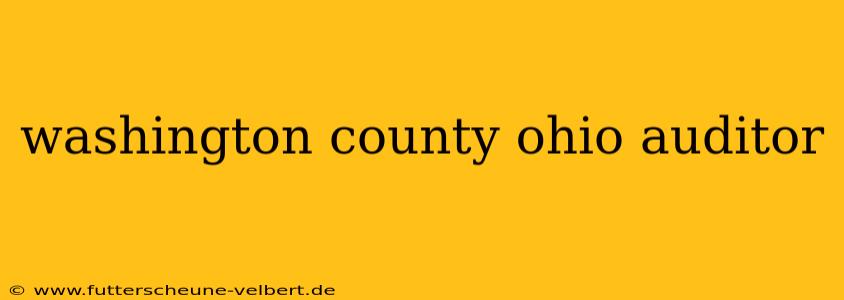 washington county ohio auditor